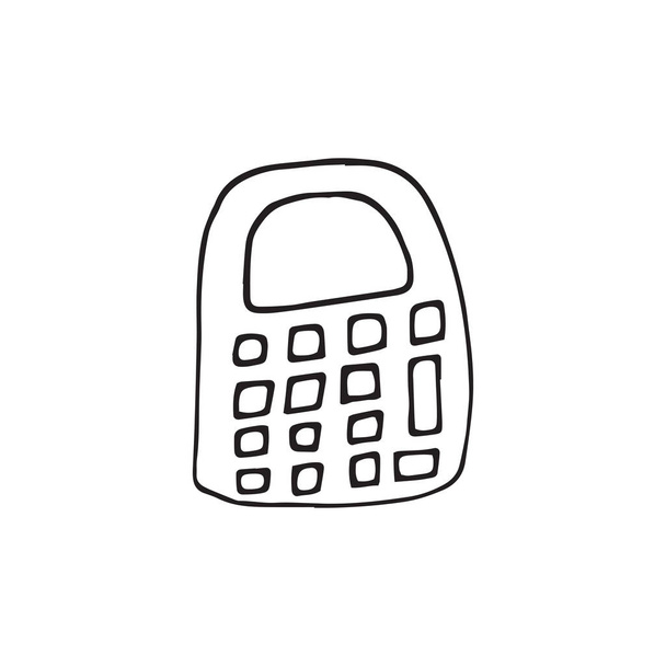 Ikona Kalkulačka v ruce dočerpat styl kruh - Vektor, obrázek
