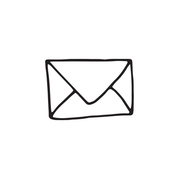 Mail icon in hand drawn style - Vektör, Görsel