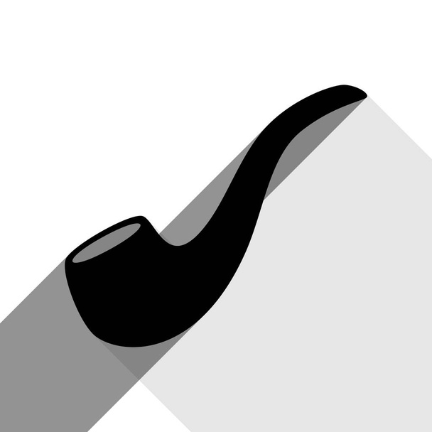 Знак димової труби. Вектор. Чорна ікона з двома плоскими сірими тінями на білому тлі
. - Вектор, зображення