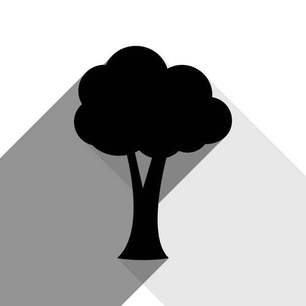 Tree sign illustration. Vector. Black icon with two flat gray shadows on white background. - Vector, Image