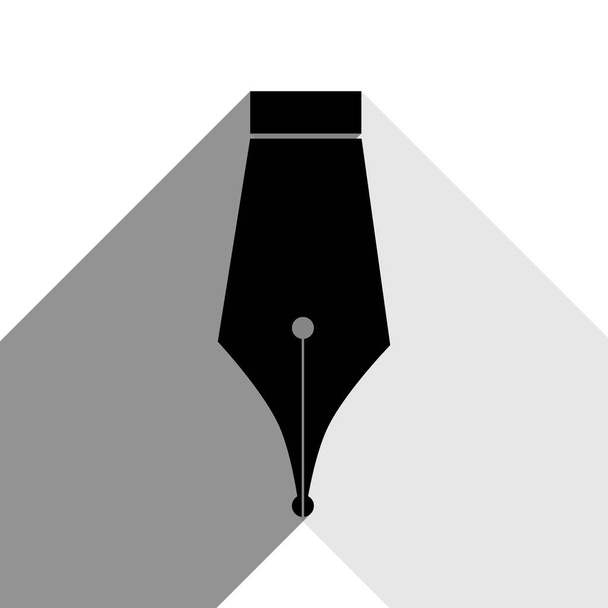 Illustrazione del segno della penna. Vettore. Icona nera con due ombre grigie piatte su sfondo bianco
. - Vettoriali, immagini