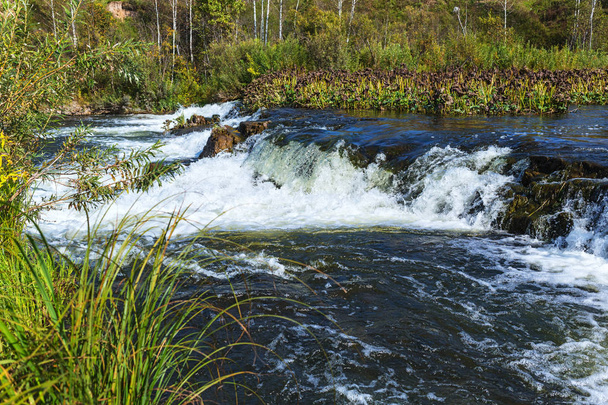 Suenginskiy waterfall. Gold river Suenga, Maslyaninsky district, Novosibirsk oblast, Siberia, Russia - Fotografie, Obrázek