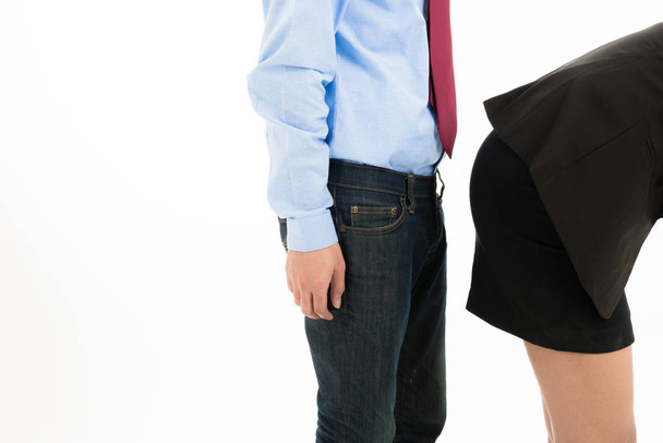 Young confident Asian office employee business man stand close t - Fotó, kép