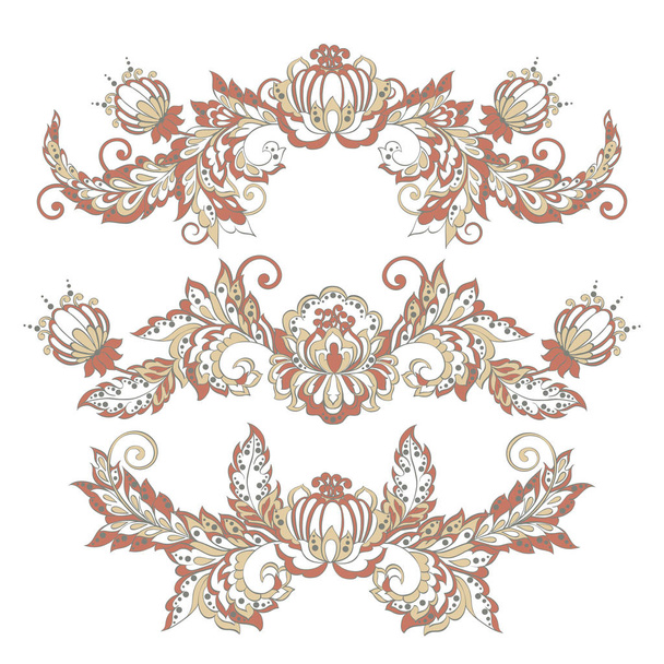 barokk stílusú virágformatervezési elem - Vektor, kép