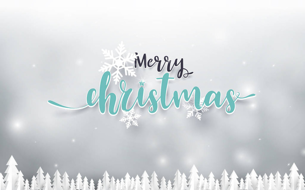 Merry Christmas and Happy new year Landscape background - Vector, Image