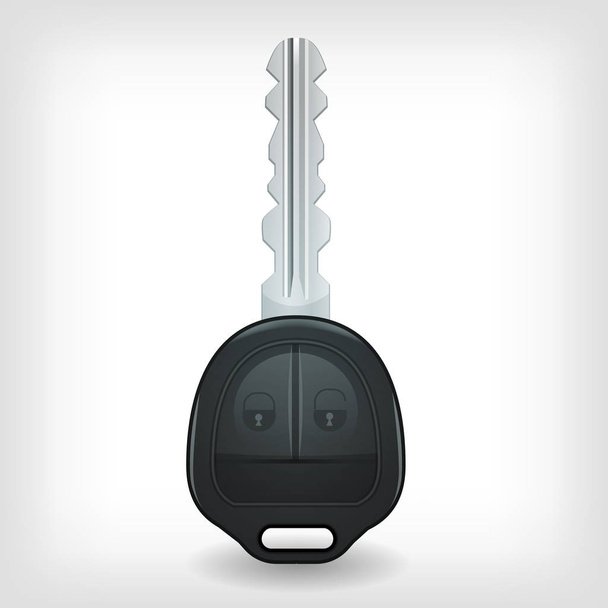 Ilustração de uma chave de carro com botões de bloqueio e desbloqueio isolados no fundo branco
 - Vetor, Imagem