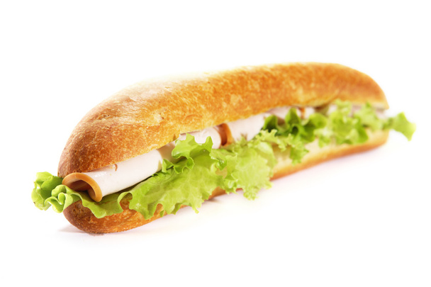 ハムで補助的なサンドイッチ - 写真・画像