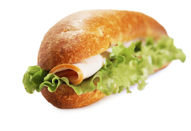 Ham submarin sandwich close-up - Foto, afbeelding
