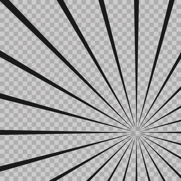 Abstracte stripboek flash explosie radiale lijnen achtergrond. Illusie stralen. Retro sunburst. Grunge ontwerpelement. Goed voor foto's, wallpapers. Vectorillustratie voor superheld ontwerp. - Vector, afbeelding