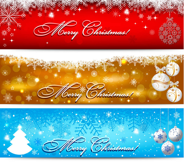 Bannière de Noël avec flocons de neige ensemble
  - Vecteur, image