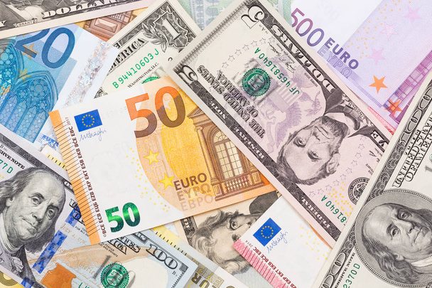 Nás dolar a euro bankovky money. - Fotografie, Obrázek