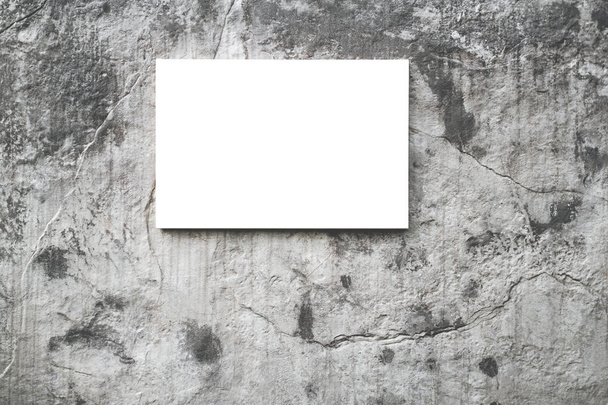 Boş beyaz tuval üzerine beton duvar. İşlenecek parçanın reklam için - Fotoğraf, Görsel