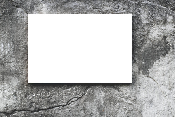 Close-up photo of horizontal white blank canvas or empty sheet billboard for advertising ideas - 写真・画像