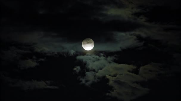 Księżyc w nowiu i chmury na niebie Pitchblack - Materiał filmowy, wideo