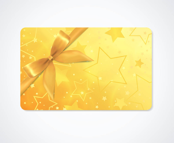 Gift card, Gift coupon, (discount, gift voucher) with sparkling, twinkling stars pattern  (texture). Holiday background design for invitation, ticket. Vector - ベクター画像