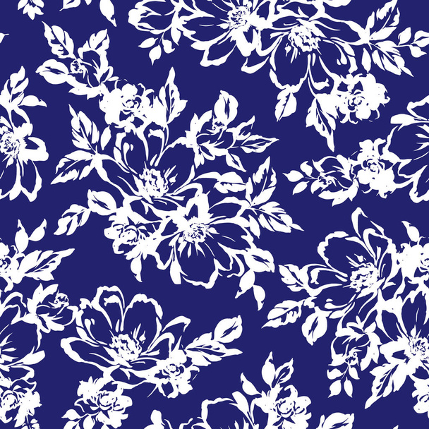 Flower illustration pattern - Vettoriali, immagini