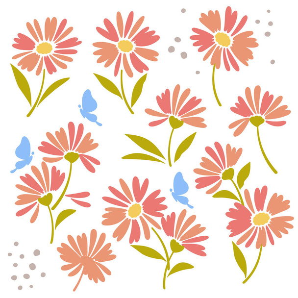 Flower illustration material - Vector, Imagen
