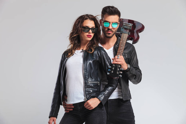 cool rock and roll couple posant
 - Photo, image