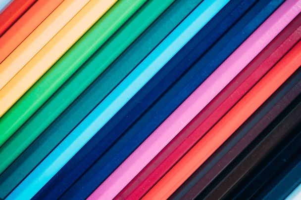 Many colored pencils for drawing. - Фото, изображение