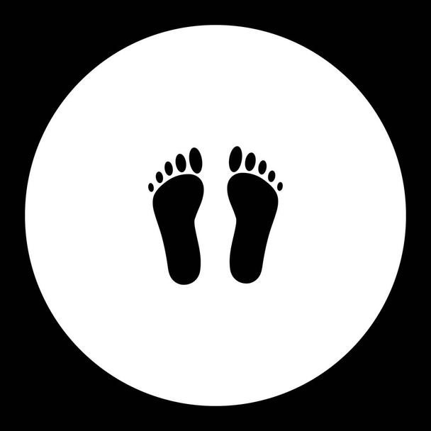 human footprints simple silhouette black icon eps10 - Vector, Image