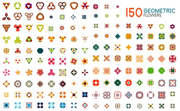 Мега коллекция абстрактных геометрических цветов
 - Вектор,изображение