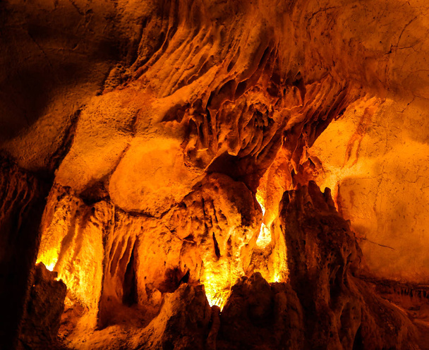 Interior view to Grutas Mira de Aire cave, Portugal - Photo, Image