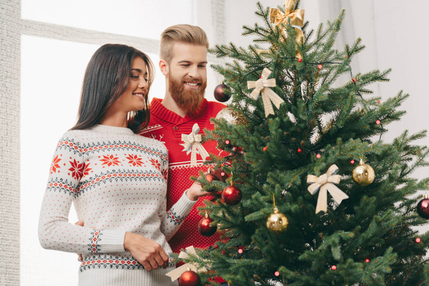 Couple décoration arbre de Noël - Photo, image