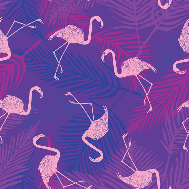 Flamingo, bird, vector, illustration - Vetor, Imagem