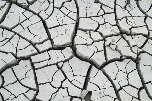 The droughts that occurred after the ecological equilibrium of the world deteriorated, the formation of cracks in the earth,Global warming drought, arid soils separated from thirst Rainless dry, cracking soil, cracked soil pictures, drought pictures - Photo, Image