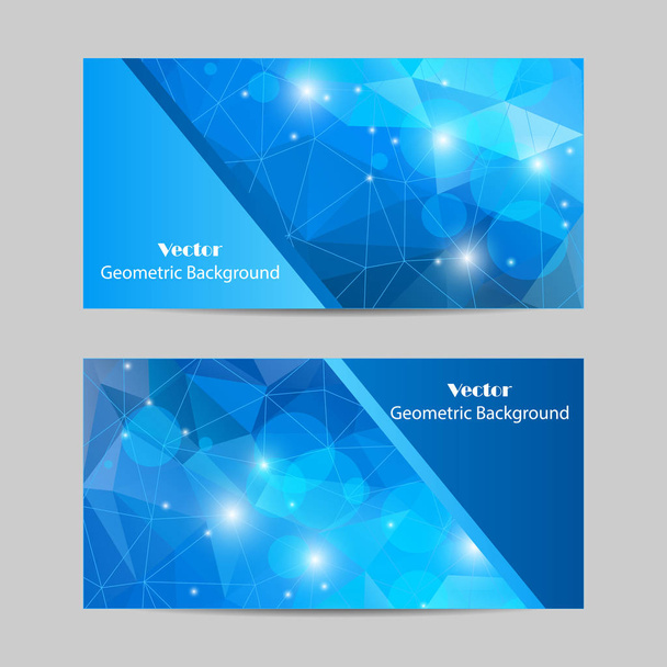 Set of vector banners with polygonal background - Vector, Image