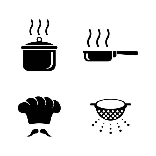 Cocinar. Iconos de vectores relacionados simples
 - Vector, Imagen