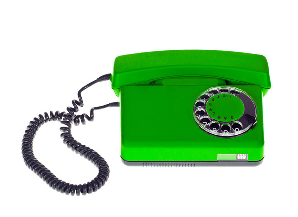 telefone verde velho no fundo branco
. - Foto, Imagem