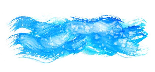 Aquarel hand schilderij texturen. Blauwe vlekken, vlek druppels, spatten - Foto, afbeelding