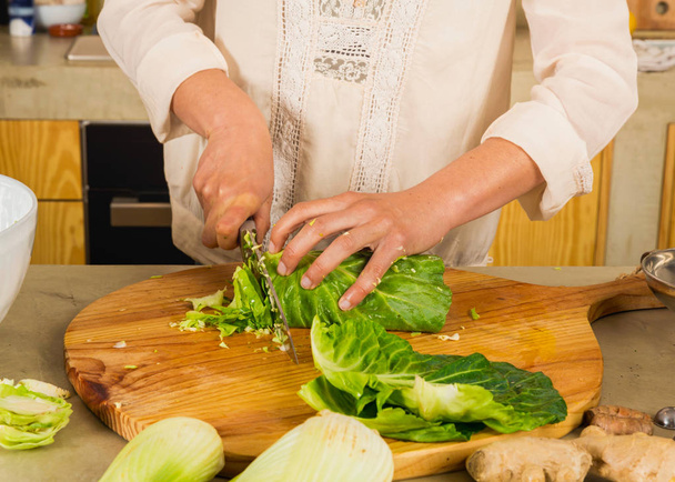 prepare fermented preserved cabbage - Photo, Image