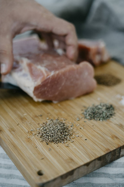 シェフ料理豚フィレ肉のステーキ  - 写真・画像