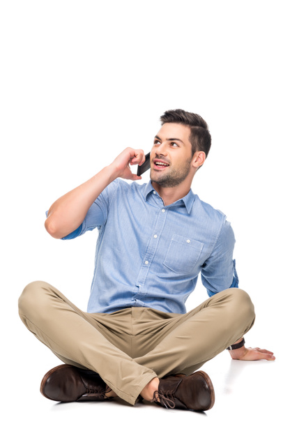 電話で話している男性 - 写真・画像
