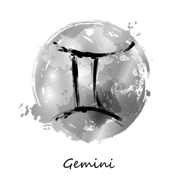 Gemini állatöv jel elvont illusztrációja. - Vektor, kép