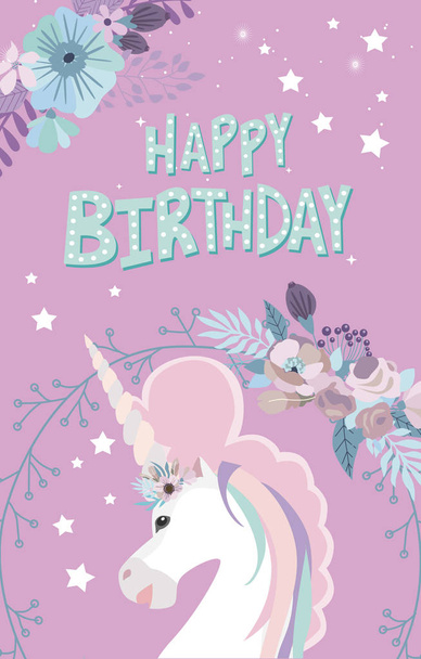 Magic Happy birthday greeting cards  - Vector, afbeelding