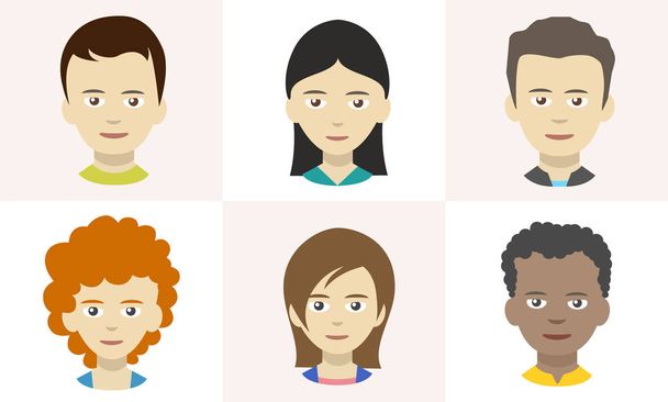 Iconos de la gente, avatares en estilo plano
 - Vector, Imagen