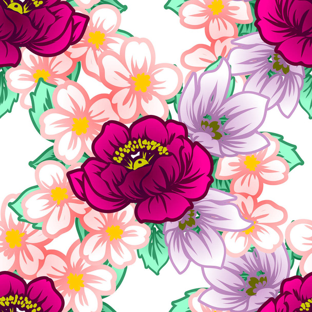 Seamless flower pattern - Vector, imagen