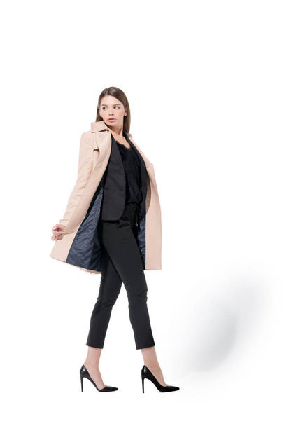girl in suit and trench coat - Foto, Imagem