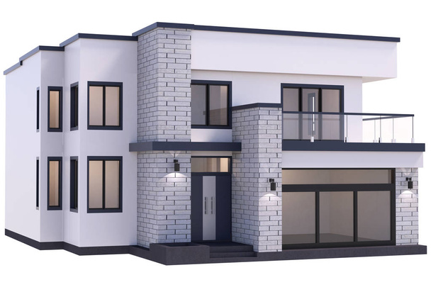 3D рендеринг роскошный современный дом
 - Фото, изображение
