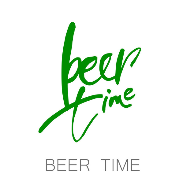 tiempo de cerveza letras
 - Vector, Imagen