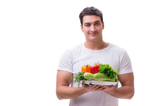 Muž v zdravé stravovací koncept - Fotografie, Obrázek