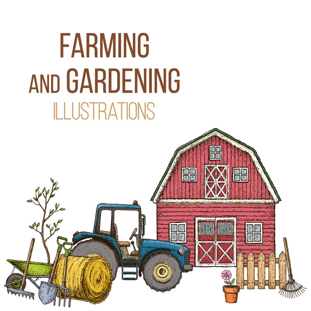 Farming agricultural instruments - Vector, Image