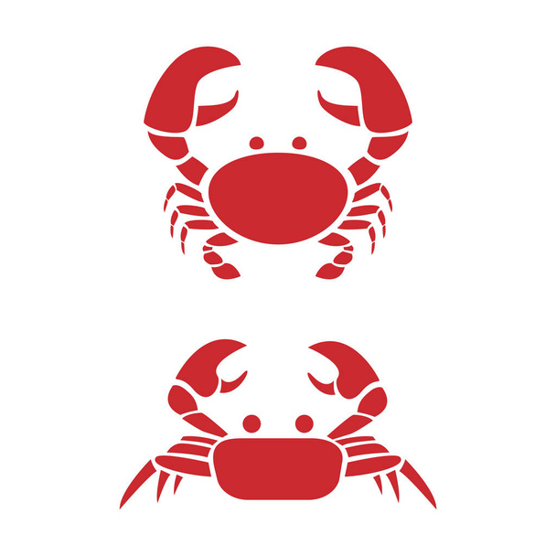 Crab icons in simple tattoo style, vector - Vector, Image
