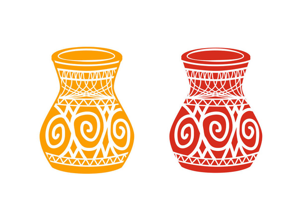 Ancient tribal pottery shop icon, vector - Vector, Image