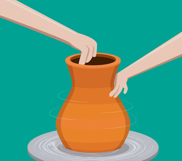 Potier faire une poterie, vecteur
  - Vecteur, image