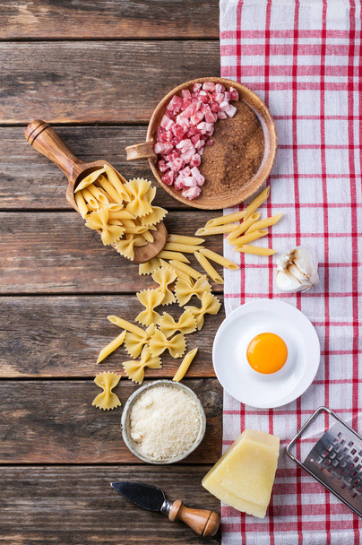 Ingredients for pasta carbanara - 写真・画像