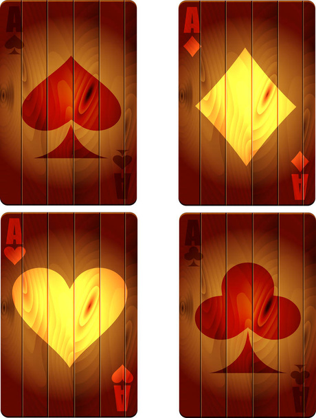 Casino playing card icons - Vektör, Görsel